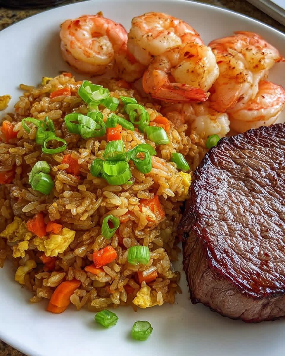 گشت و گذار و چمن با برنج سرخ شده